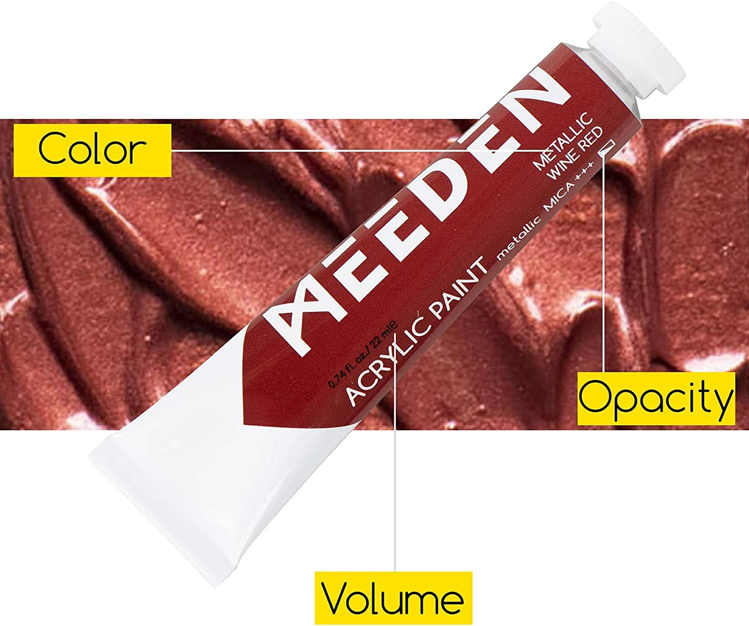 Pintar Art Supply - Wholesale Acrylic Paint - MEEDEN Metallic Acrylic Paint, Set of 12 Vibrant Colors Acrylic Tubes 0.74oz/22ml, Heavy Body Non Toxic Art Craft Paints for Artists, Kids & Beginners, Art Supplies for Canvas Wood Rocks Painting2