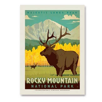 Rocky Mountain Longs Peak Vert Sticker for wholesale by Tourist Courts