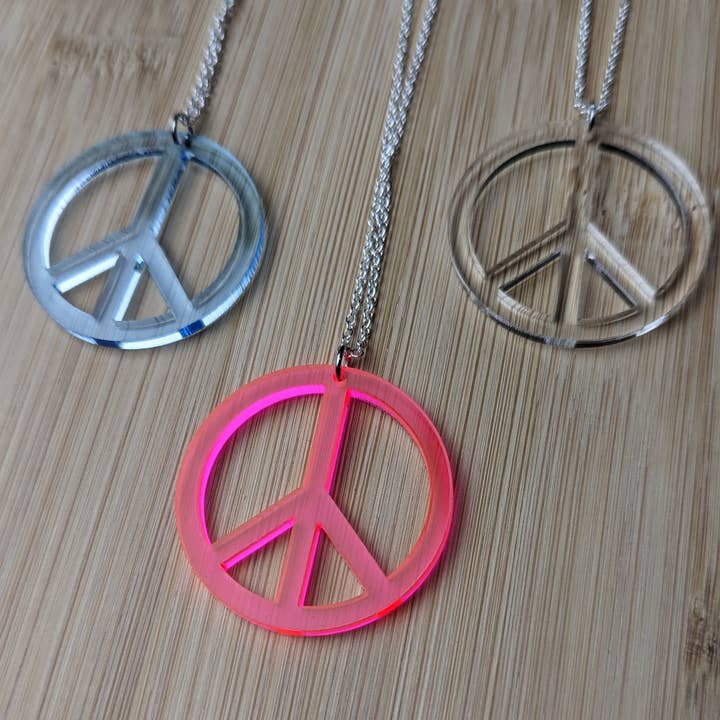 Give Peace a Chance Acrylic Pendant Necklace for wholesale by Catchpenny