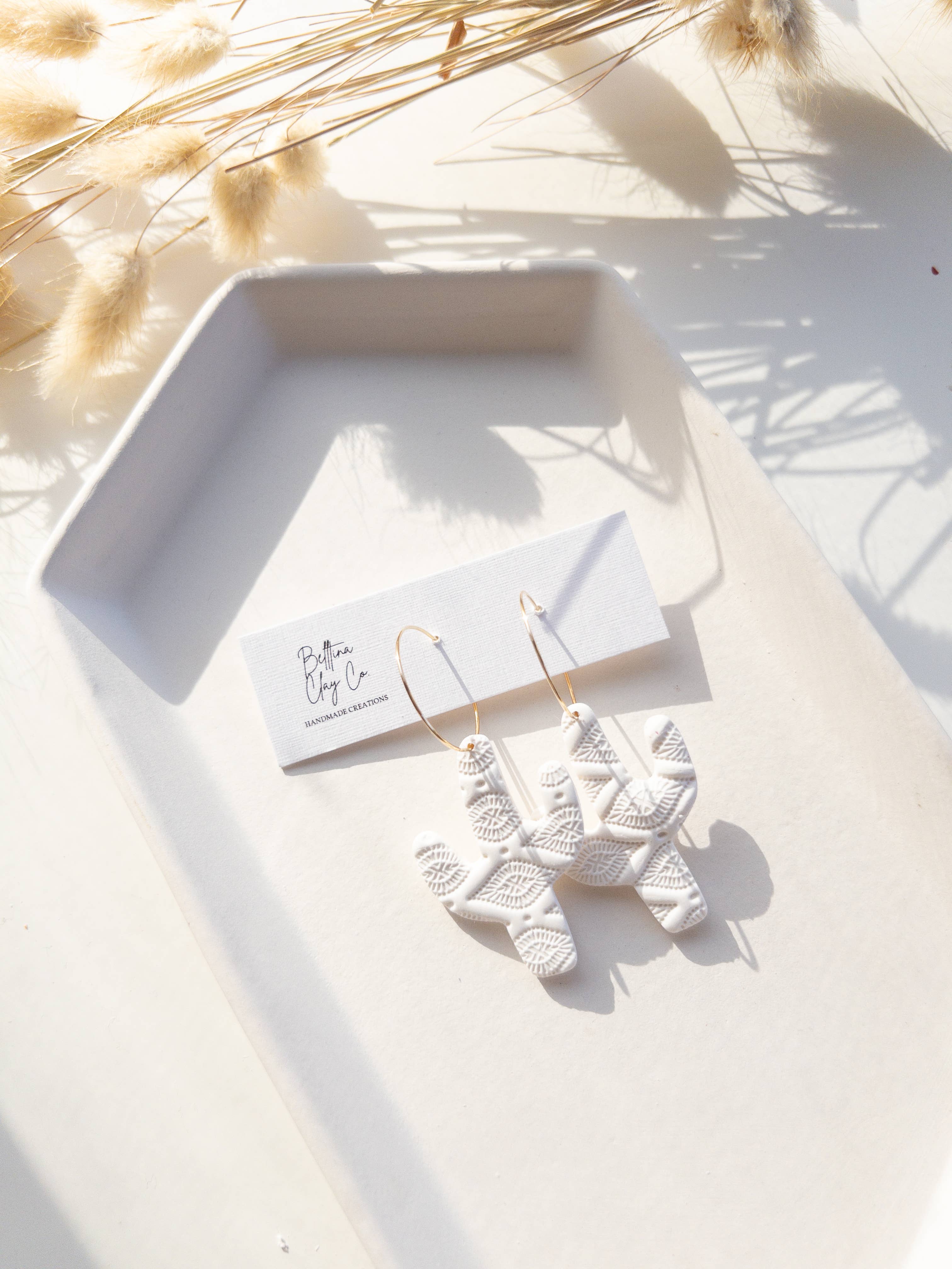 Belltina Clay Co. - Wholesale Dangle Earrings - Aqua White and Blue Clay Earrings3