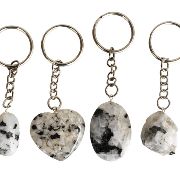 Soothing Crystals - Wholesale Keychain - Unisex - Rainbow Moonstone Key Chain, Gemstone Keychain, Keychain