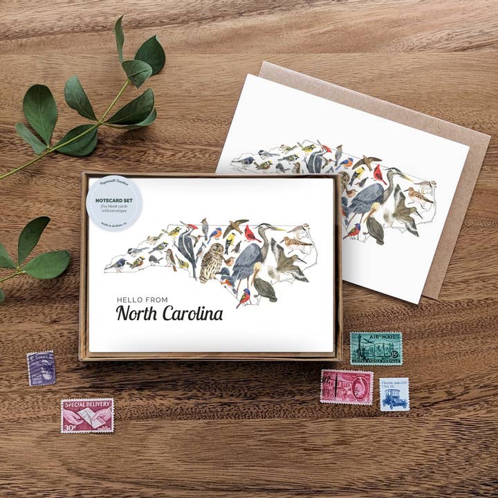 North Carolina Birds notecard set for wholesale by Papermill Creative