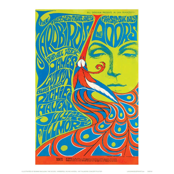 Laughing Elephant - Wholesale Poster - Fillmore Peacock - Psychedelic Posters Print1