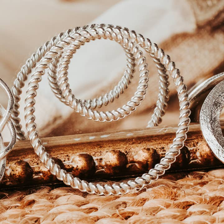 Nautical Rope Scarf Ring - Beach Jewelry for Scarves for wholesale by House of Morgan Pewter