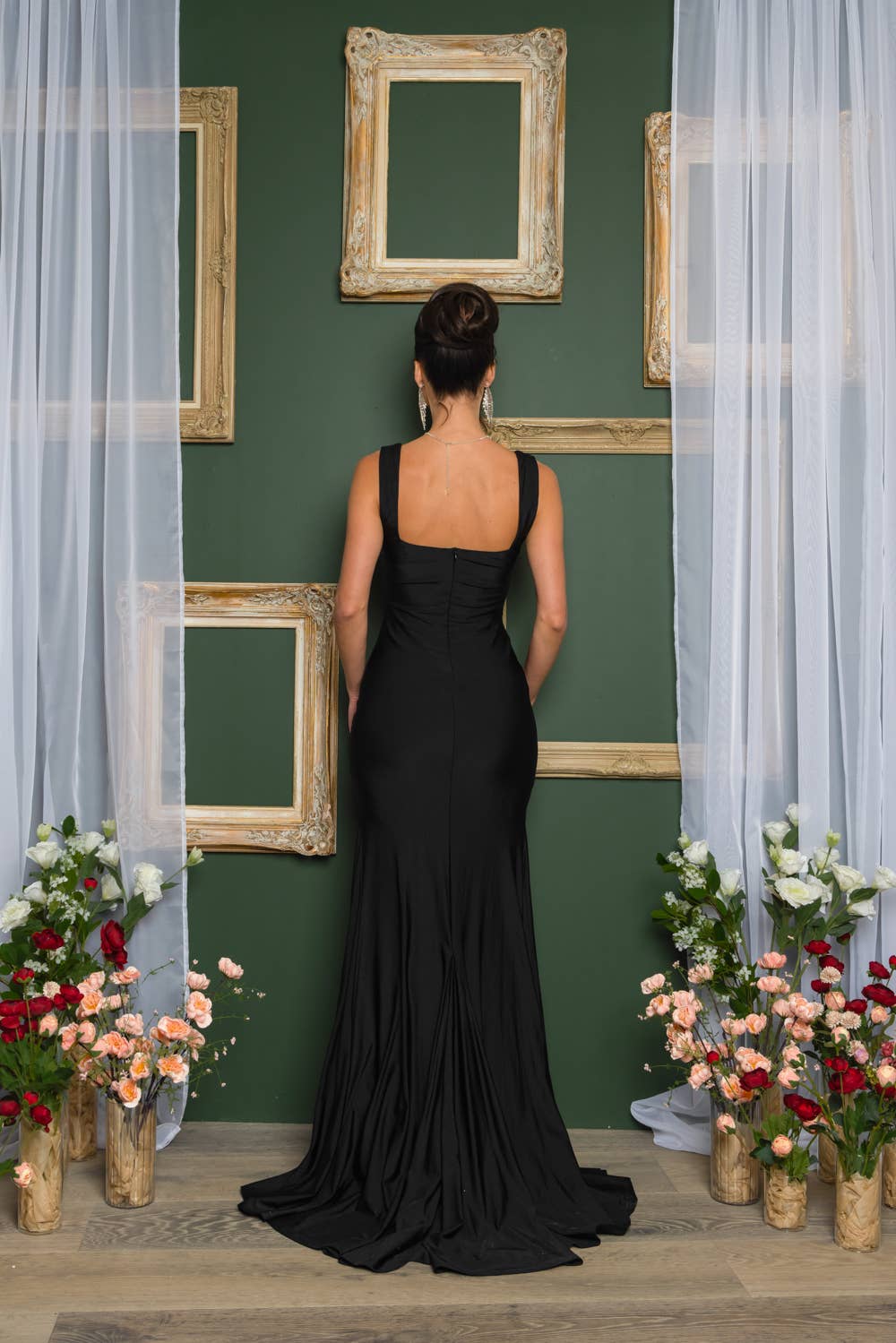 2009A-SIMPLE BLACK SPANDEX MAXI DRESS  for wholesale on Faire3