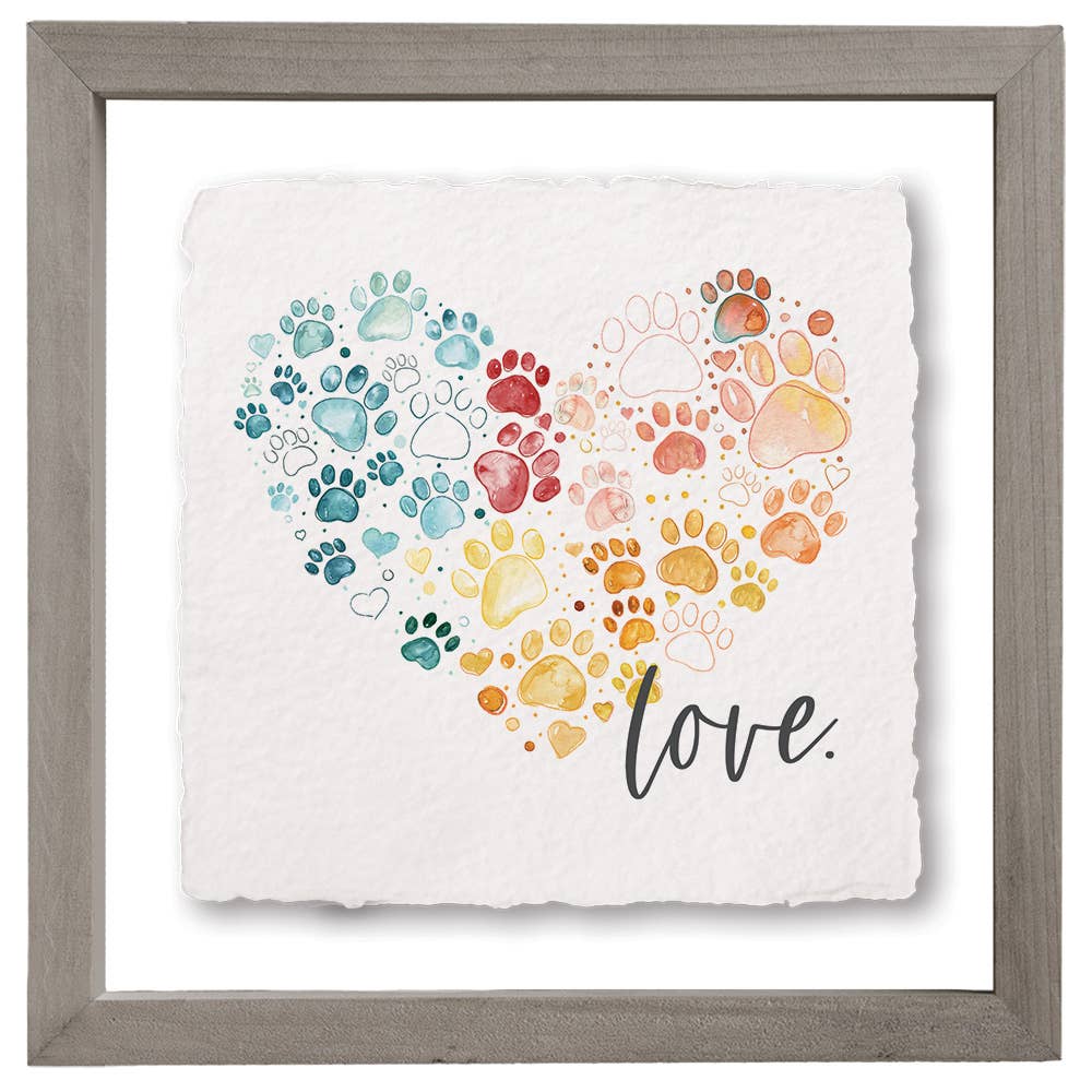 Sincere Surroundings - Wholesale Art print - Love Pawprint Heart - Floating Art Square