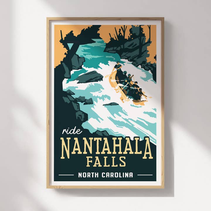 Nantahala Falls Travel Poster for wholesale by Recollection Project