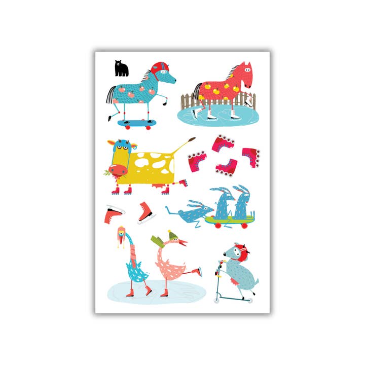 Skate at the Farm for wholesale by Four Bears Sticker Club