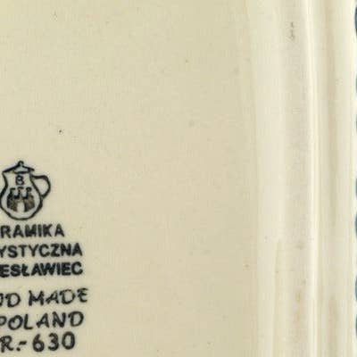 Polmedia Polish Pottery - Wholesale Baking Dish - Rectangular Baker 10" Forget Me Not Theme UNIKAT1