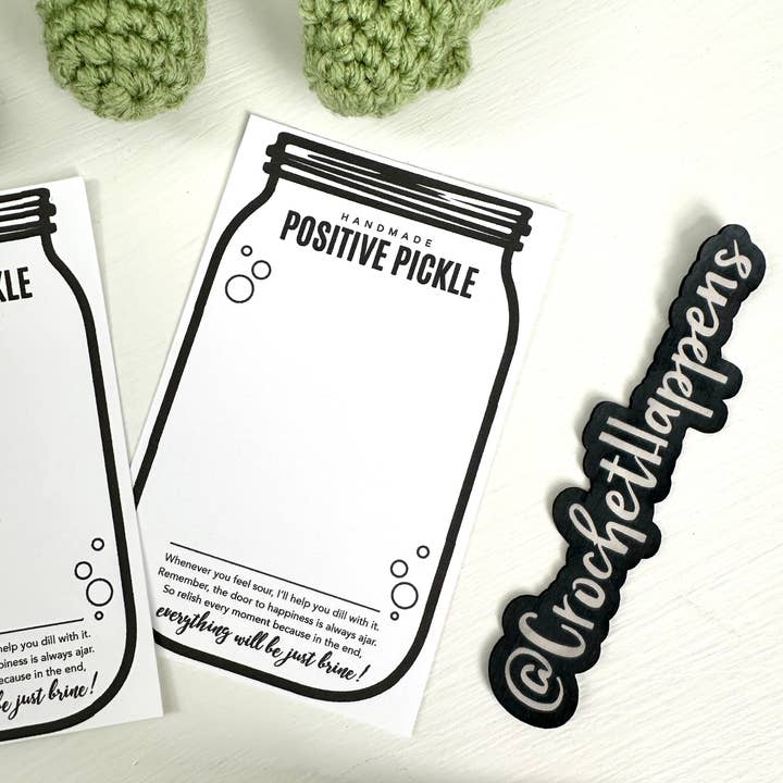Crochet Happens - Wholesale Decorative Tabletop Object - Positive Pickles - Set of 8 - Made to Order