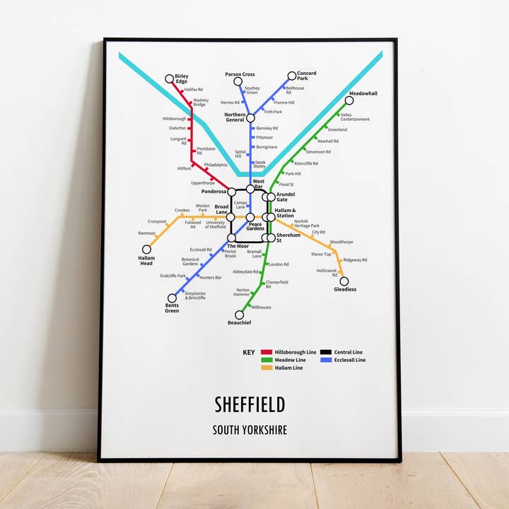 Underdog Studio - Wholesale Art Print - Sheffield South Yorkshire Underground Style Transport Print