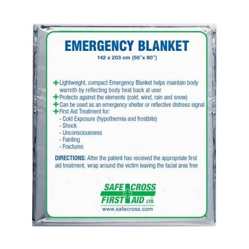 Mid East Canadian pharmaceutical - Wholesale First Aid Kit - Emergency Blanket, W142cm x L203cm0