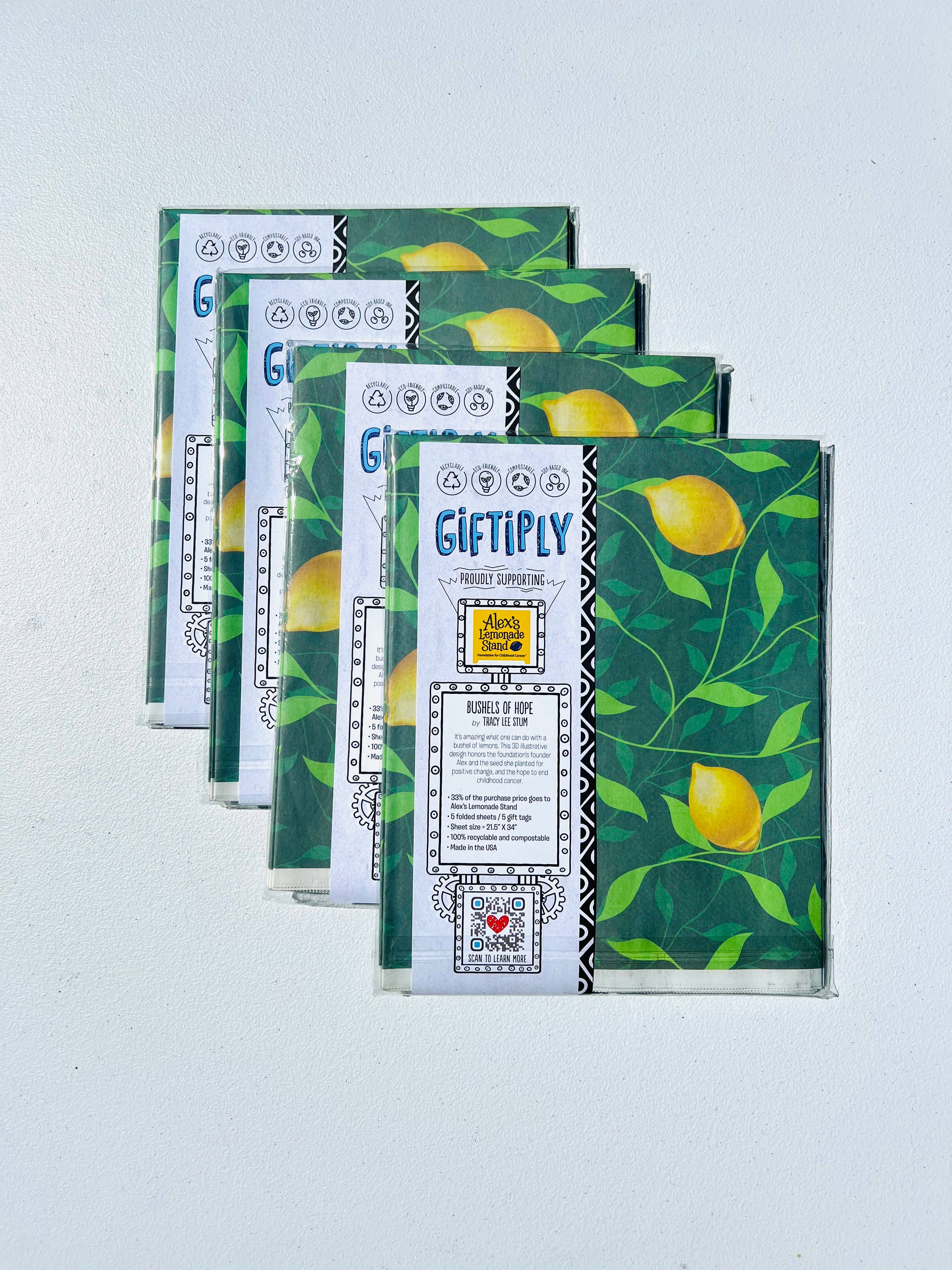 Giftiply - Wholesale Flat Wrap - Bushels of Hope - Charity Eco-Friendly Wrapping Paper2