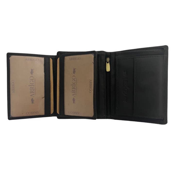 Arrigo - Vente Portefeuille – homme - Portefeuille homme en cuir de buffle - Portefeuille pliant - Protection RFID14