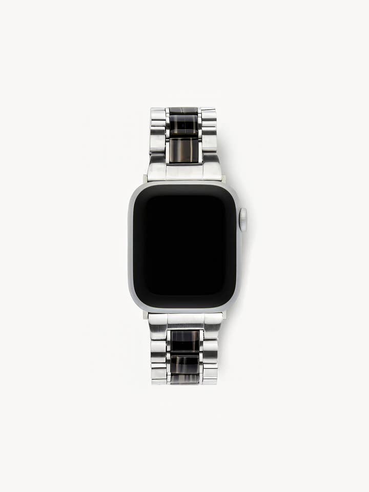Apple Watch Band Silver Stainless Steel - Black Pearl for wholesale by MACHETE