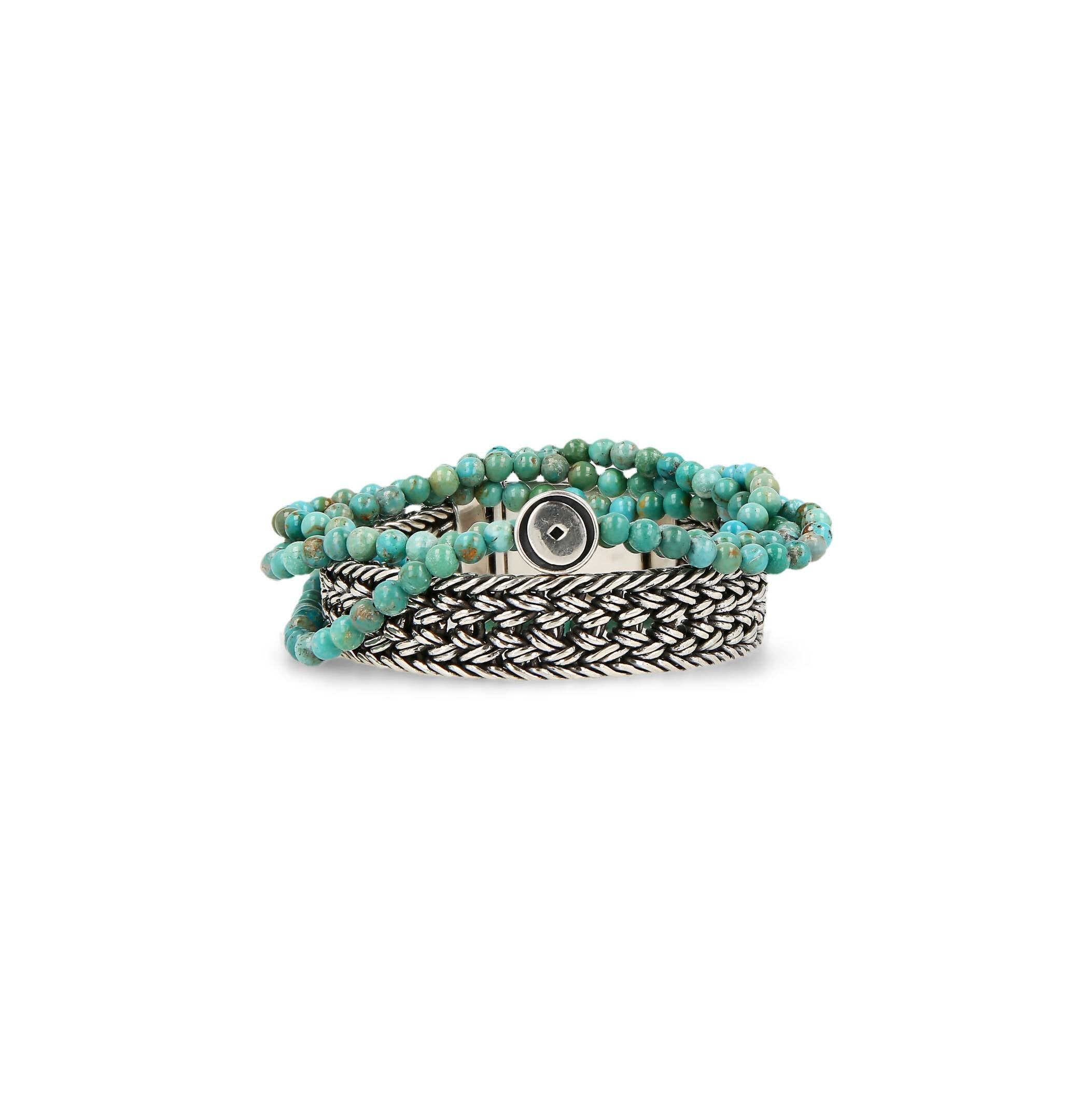 Bhoma - Mens Designer Jewelry - Wholesale Jewelry - Men's - Thursday Stack: Mens Silver and Turquoise Bracelet4