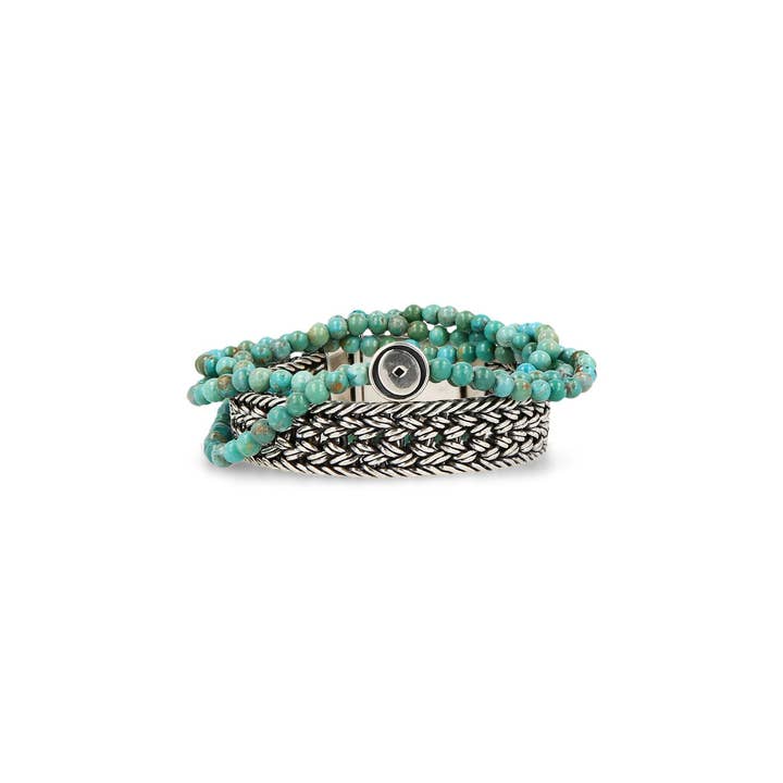 Bhoma - Mens Designer Jewelry - Wholesale Jewelry - Men's - Thursday Stack: Mens Silver and Turquoise Bracelet4