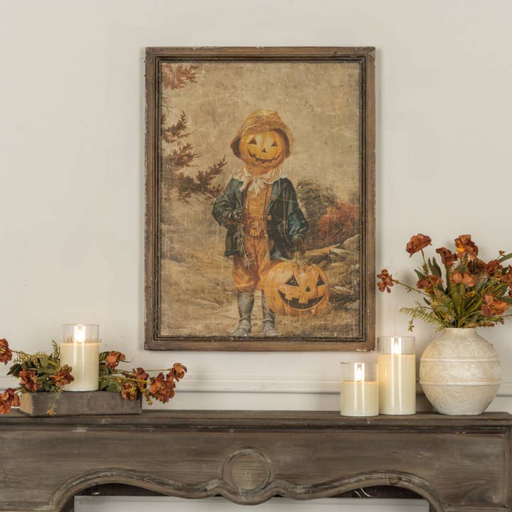 FRAMED PUMPKIN BOY PRINT for wholesale by Ragon House