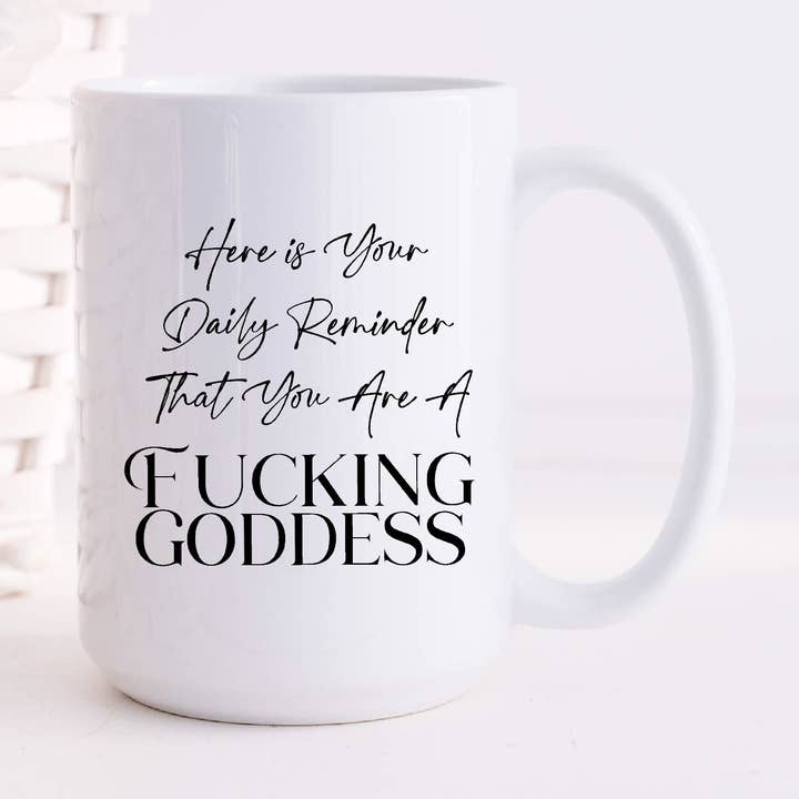Tasses à café Fucking Goddess- V4 15 oz pour la vente par SheMugs