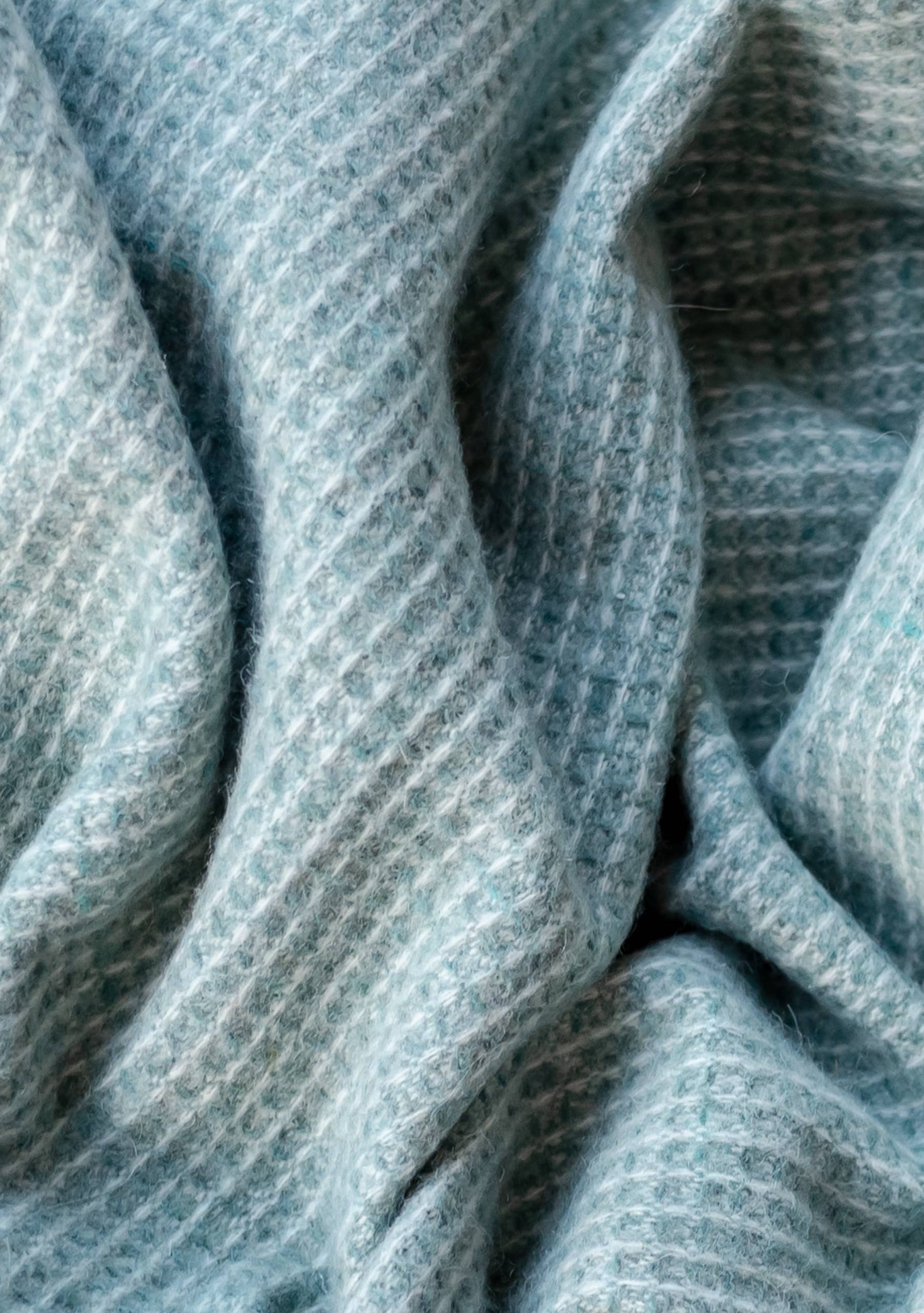TBCo - Wholesale Throw Blanket - Recycled Wool Blanket in Sage Waffle1