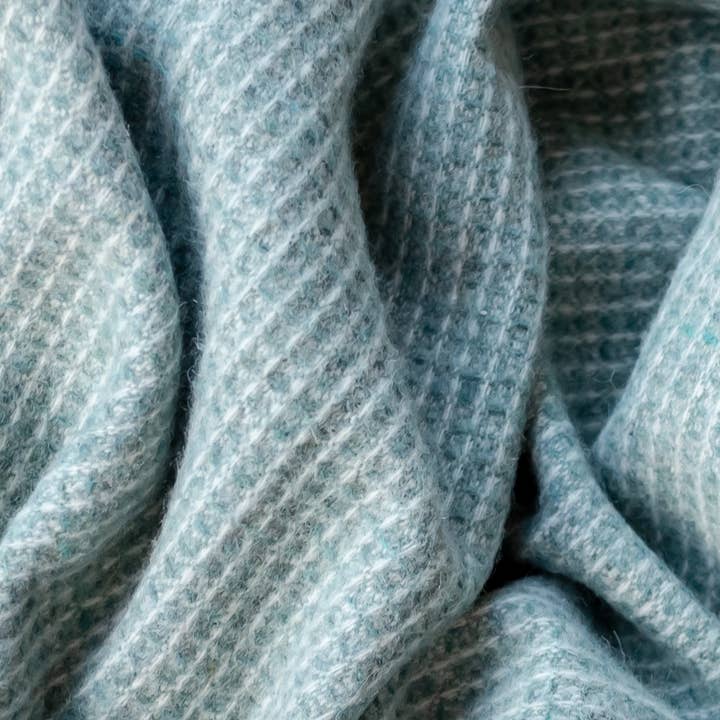 TBCo - Wholesale Throw Blanket - Recycled Wool Blanket in Sage Waffle1