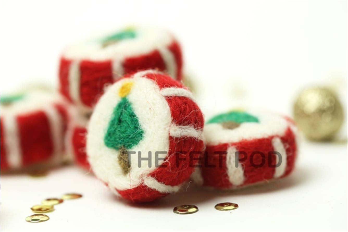 The Felt Pod – wholesale Christmas decoration – Felt Christmas Taffy 5 Pieces3