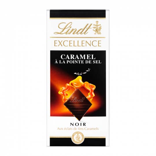 123bonbon – wholesale Chocolate – EXCELLENCE BLACK BAR CARAMEL FLEUR SEL LINDT 100G 0