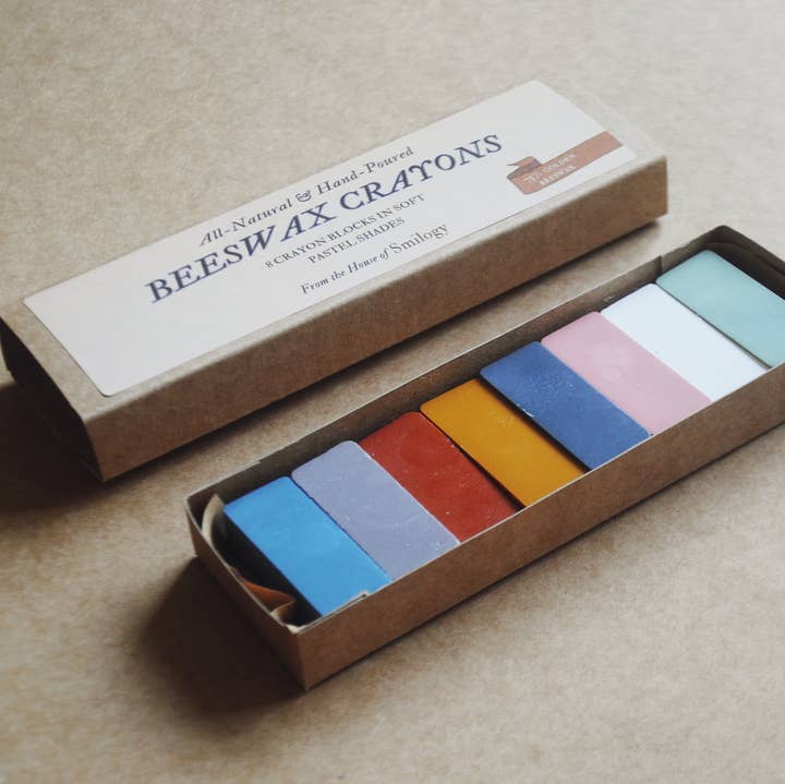 Smilogy Kids Ltd - Wholesale Crayons - Kids & Baby - Beeswax Block Rubbing Crayons | Set of 8 Crayons in Soft Pastel Shades0