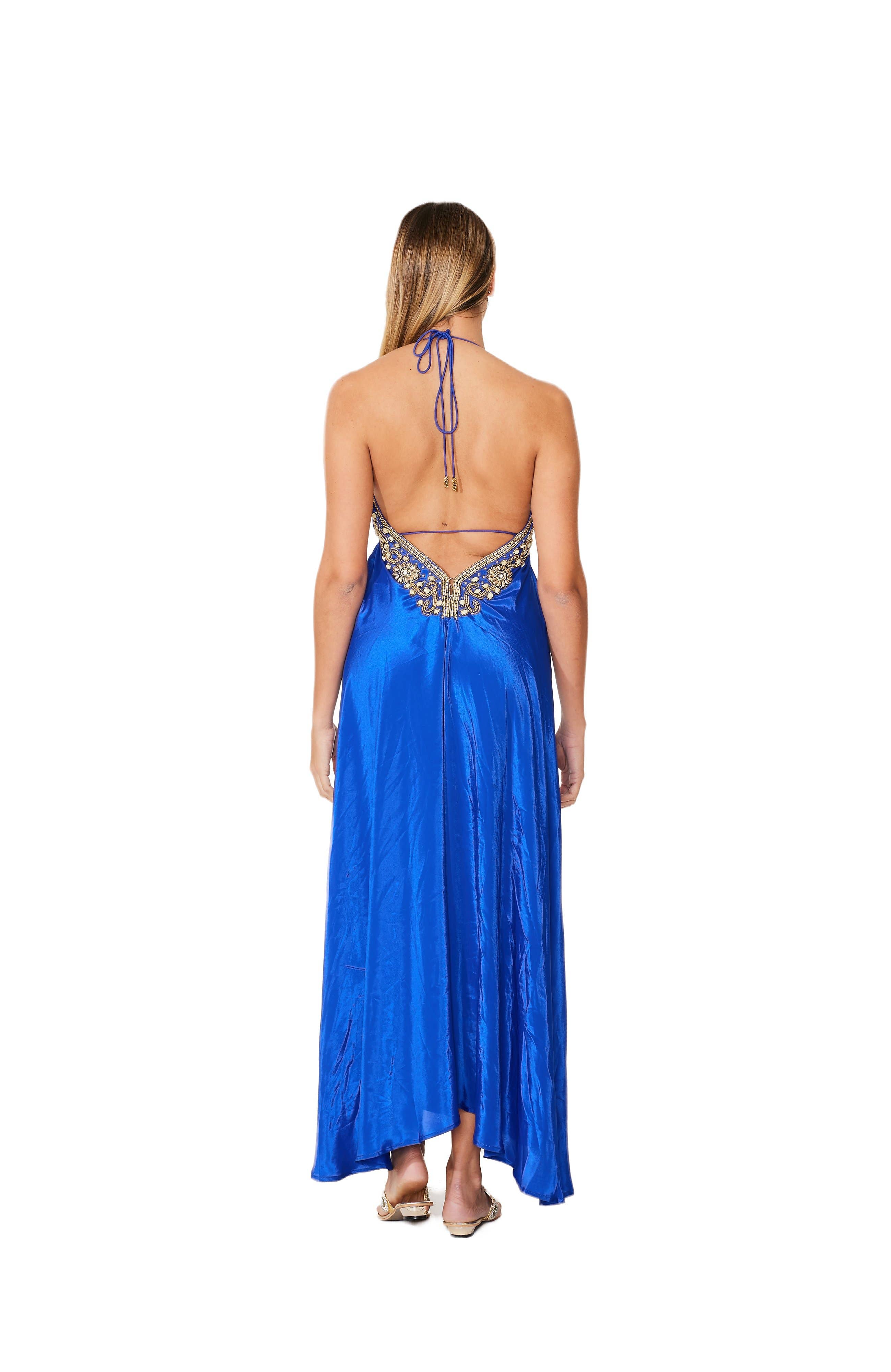 Ranee's - Vente Robe – femme - Robe bleue royale à ornements3