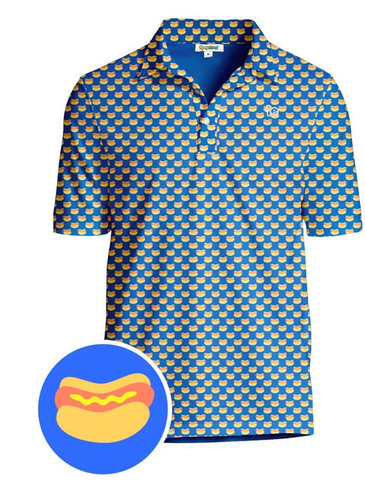 Tipsy Elves - Wholesale Polo - Men's - Drives for Dogs Golf Polo Shirt - Men's Hot Dog Golf Apparel