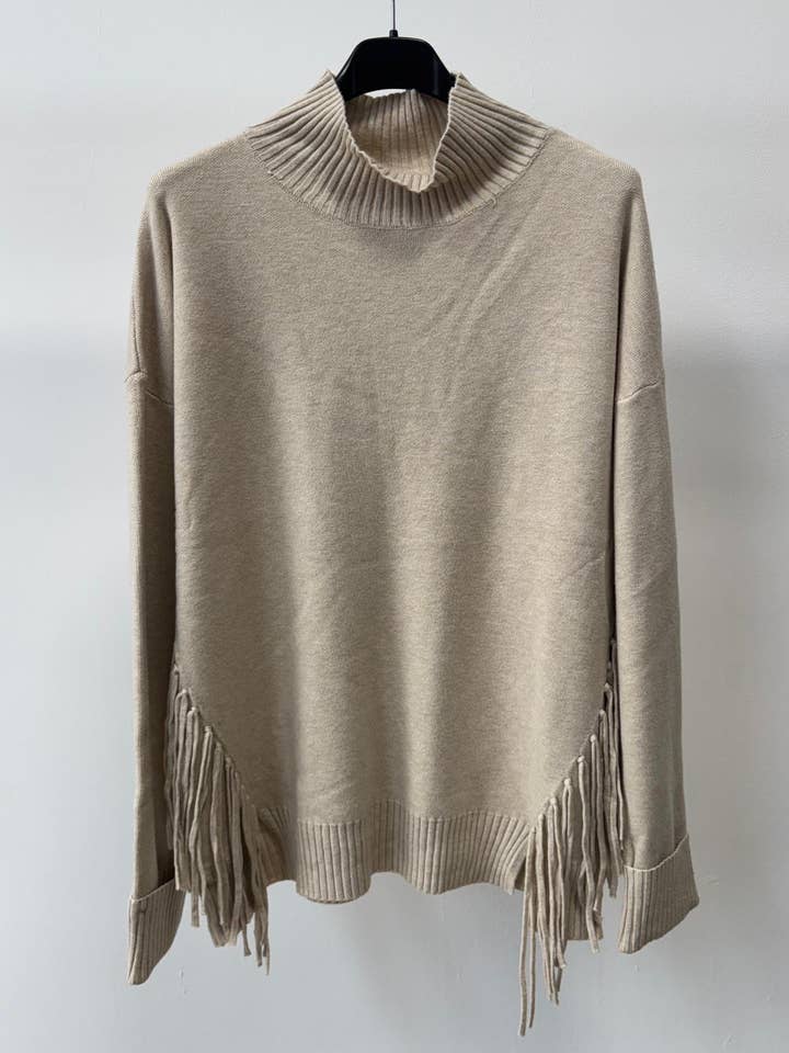 NOELINE - Wholesale Knit Sweater - Women's - Knit sweater with fringes 260126