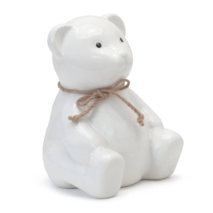 Child To Cherish® - Vente Tirelire - Enfant et bébé - Tirelire Ours en Peluche Blanc