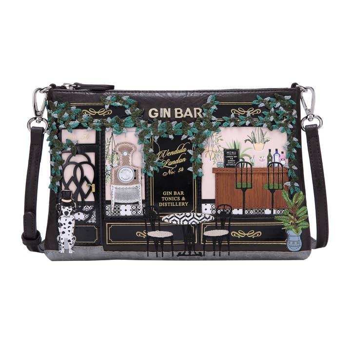 Pouch Bag Vendula Gin Bar Motif for wholesale by Vendula London Ltd
