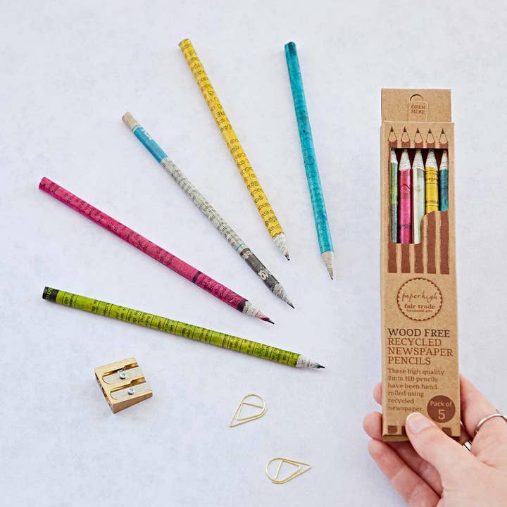 The Paper High Gift Company Limited – wholesale Pencil – Recycled Newspaper Pencil Set - Set Of Pencils