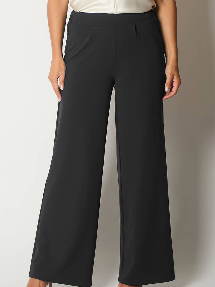 High-Waist Wide-Leg Trousers - Black for wholesale by SOLO
