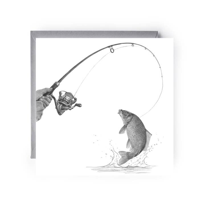 Libra Fine Arts – wholesale Everyday greeting card – Hand-Drawn Fishing Greeting Card – Hobbies Collection