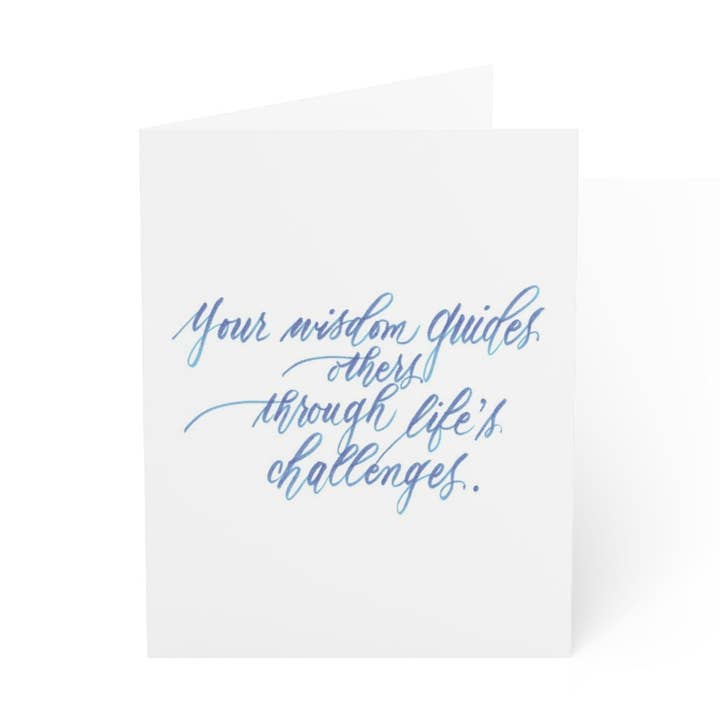 "La tua saggezza guida gli altri attraverso le sfide della vita" Biglietto di ringraziamento color pervinca - Gratitudine #10 per la vendita all'ingrosso da parte di Dear Daughters Design