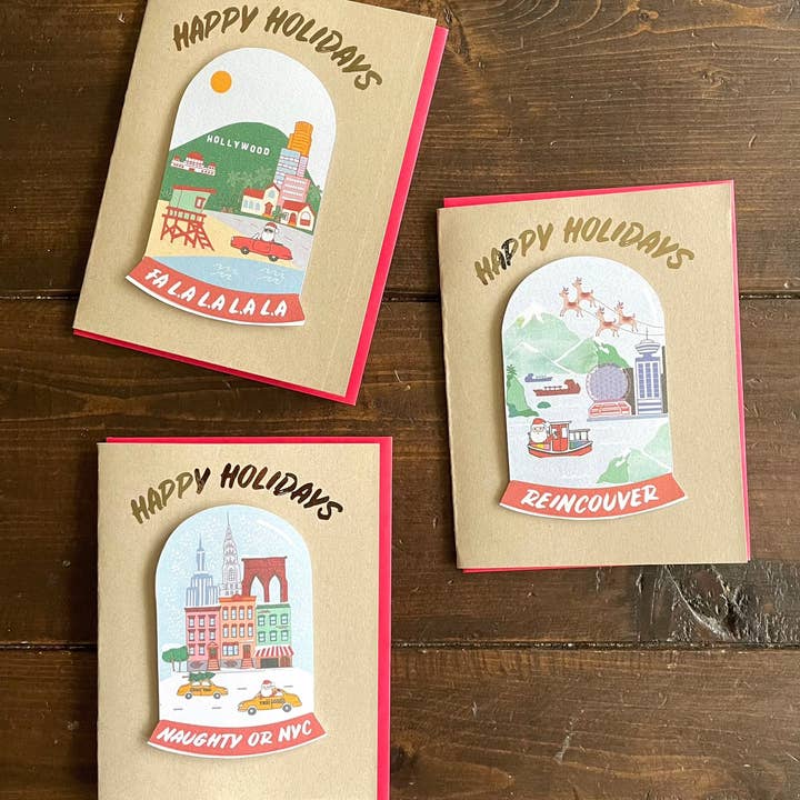 Papermain - Wholesale Christmas Card - New York 3D Snow Globe Christmas Card3