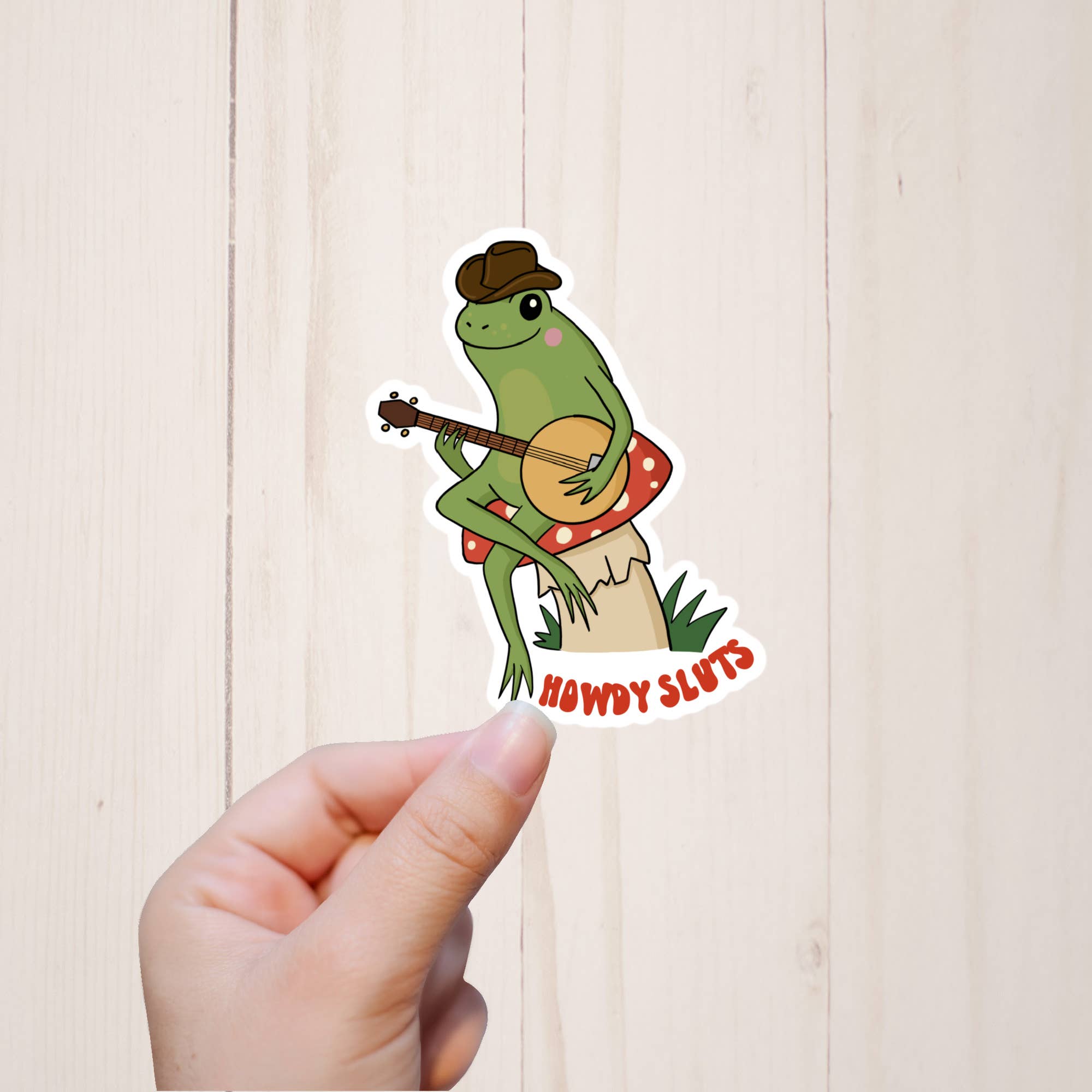 Sorry Not Sorry Co - Vente Autocollant - Autocollants Sassy Cowboy Frog, Howdy Sluts, autocollants amusants1