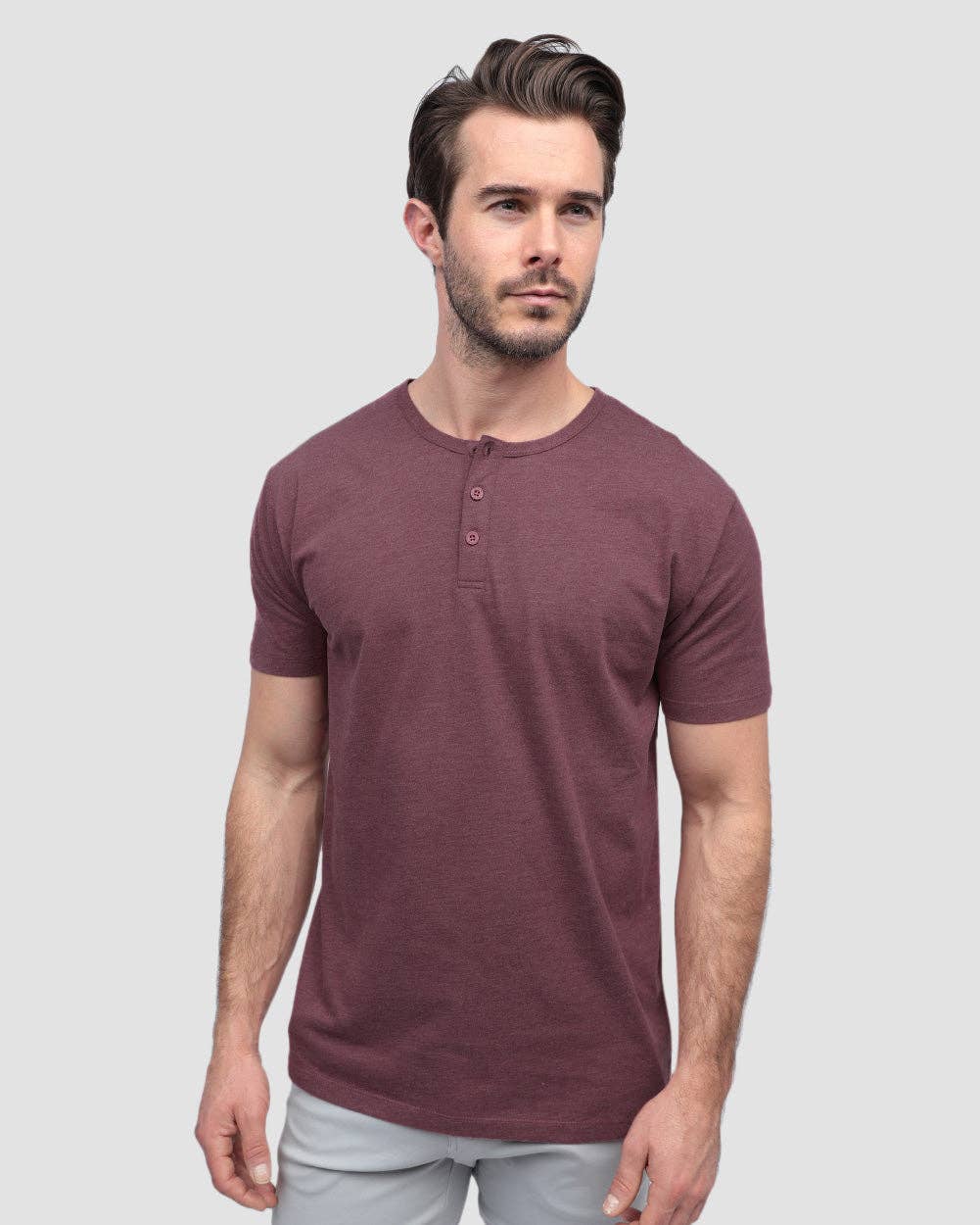 INTO THE AM – Engroshandel T-shirt – til mænd – Herre T-shirt med korte ærmer og henley-udskæring44