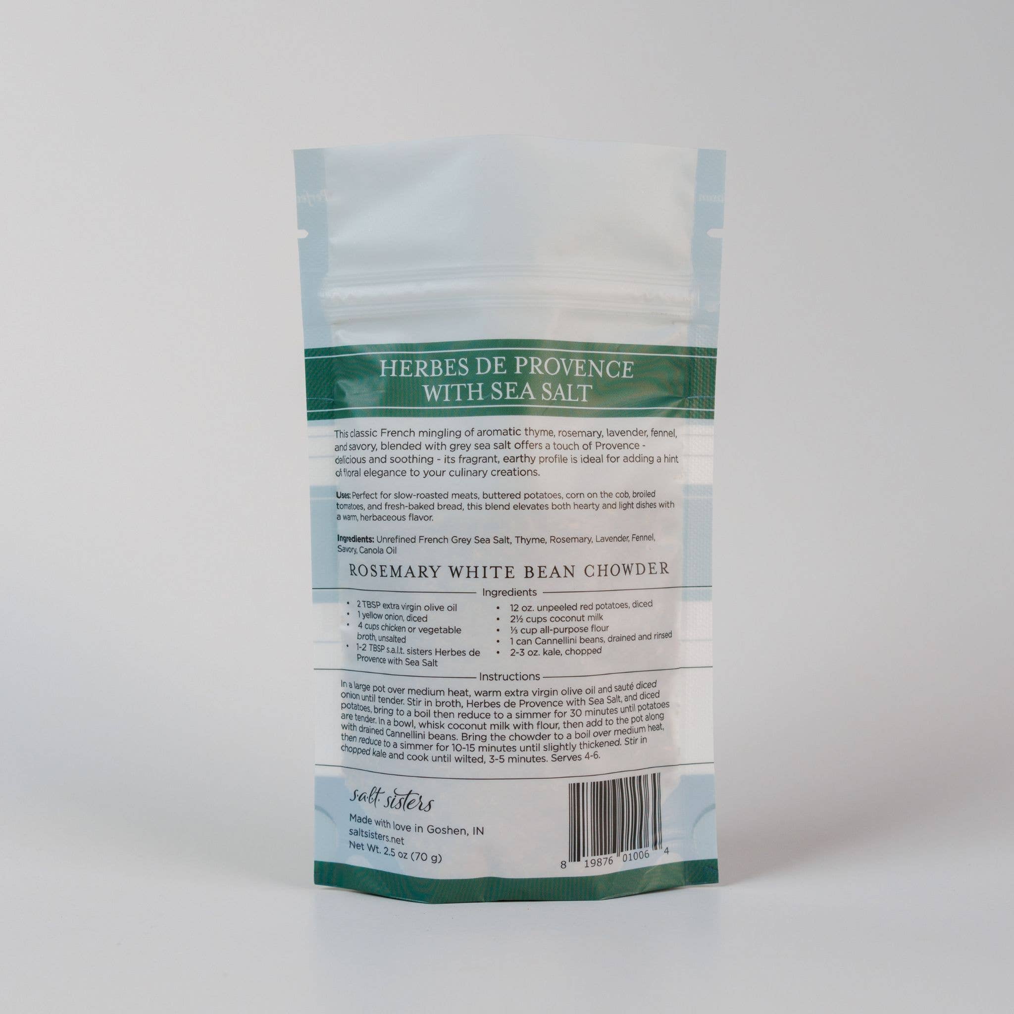 Salt Sisters - Vente Herbes aromatiques - Mélange d'herbes et de sel - Herbes de Provence avec sel de mer - 2,5 oz1