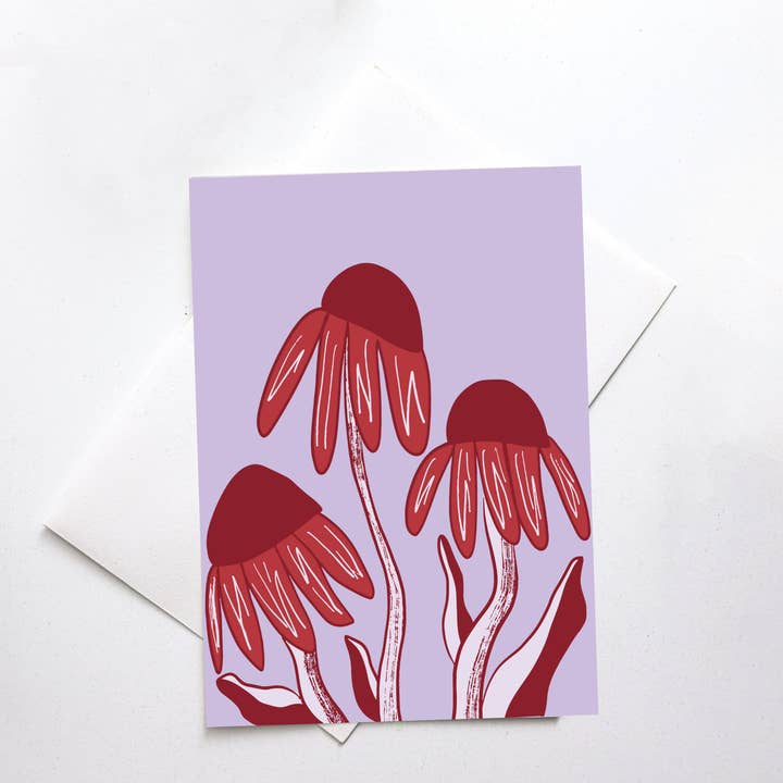 Coneflower Greeting Greeting Card for wholesale by Becca Robinson Studio