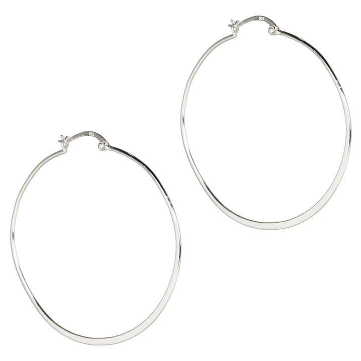 large thin sterling hoop for wholesale by Marlyn Schiff