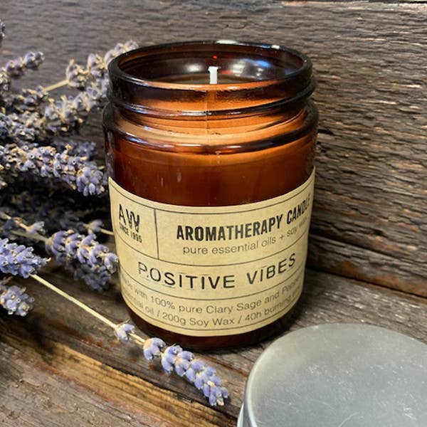 Cristaux & Bien-Être – wholesale Jar/filled candle – 200g Aromatherapy Candle - Positive Thoughts