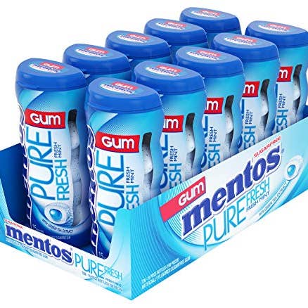 Shop The King - Wholesale Chewing Gum - Mentos Pure Fresh Sugar-Free Chewing Gum Xylitol Fresh Mint (Bulk Pack of 10)