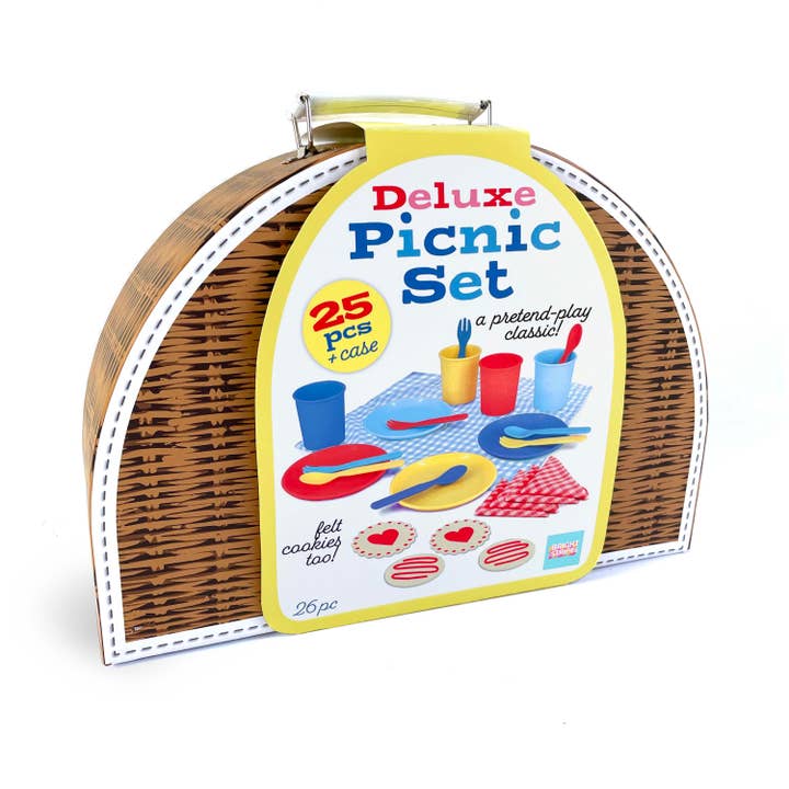 Bright Stripes - Wholesale Picnic Basket - Deluxe Picnic Set 25 Pieces in Carry Case-Primary1