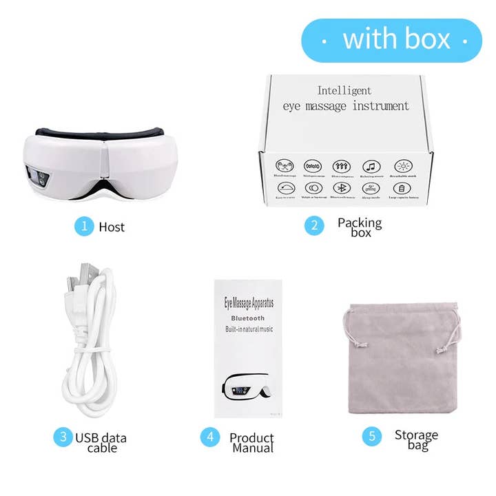 Maiden-Art - Wholesale Eye Treatment Mask - 6D Smart Eye Massager Vibration Airbag Compress Eye Care Instrument Bluetooth Music Eye Massage Glasses Eye Relax Fatigue