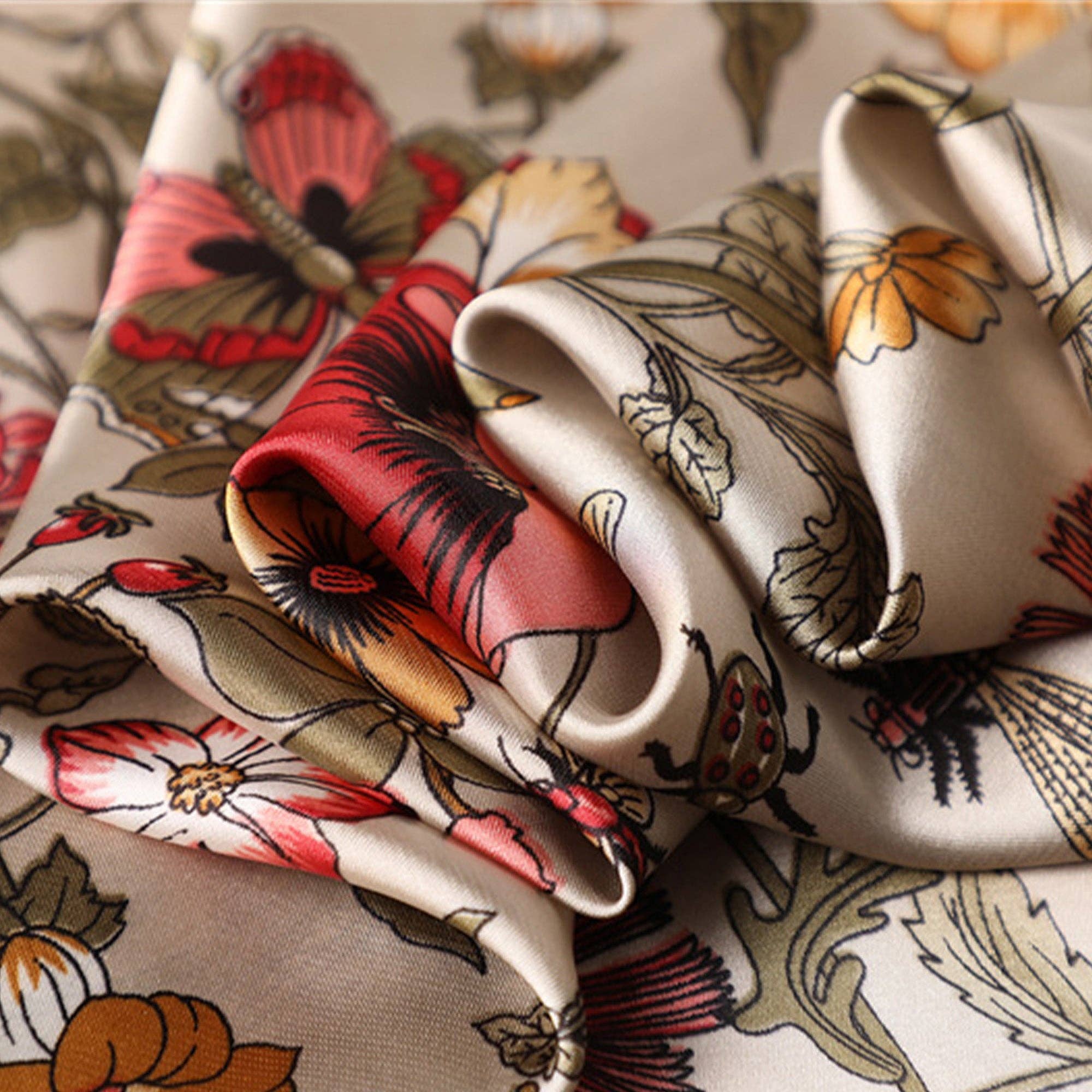 AK Brand – wholesale Scarf – Women&#x27;s – Satin Floral Print Square Scarf with Elegant Vintage Inspire10