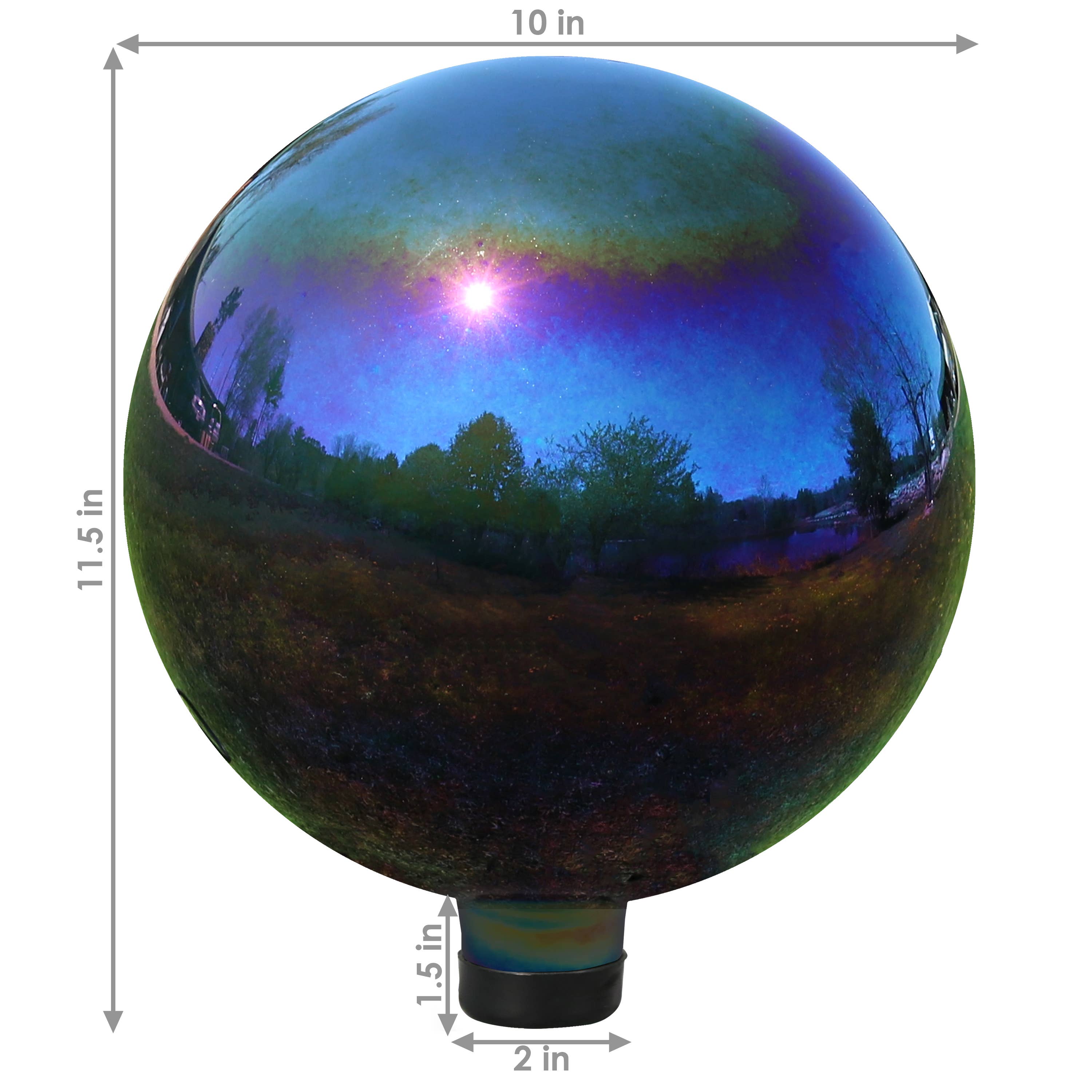 Sunnydaze Decor - Wholesale Outdoor Ornament/Decor - Mirrored Glass Gazing Globe - 10 in - Rainbow3