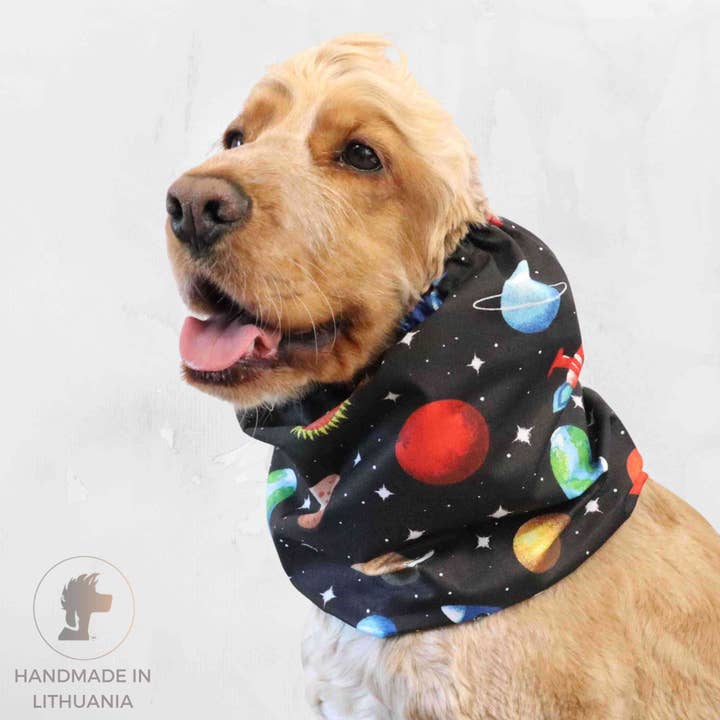 Cotton Dog Snood | Planets for wholesale by Distinguish Me